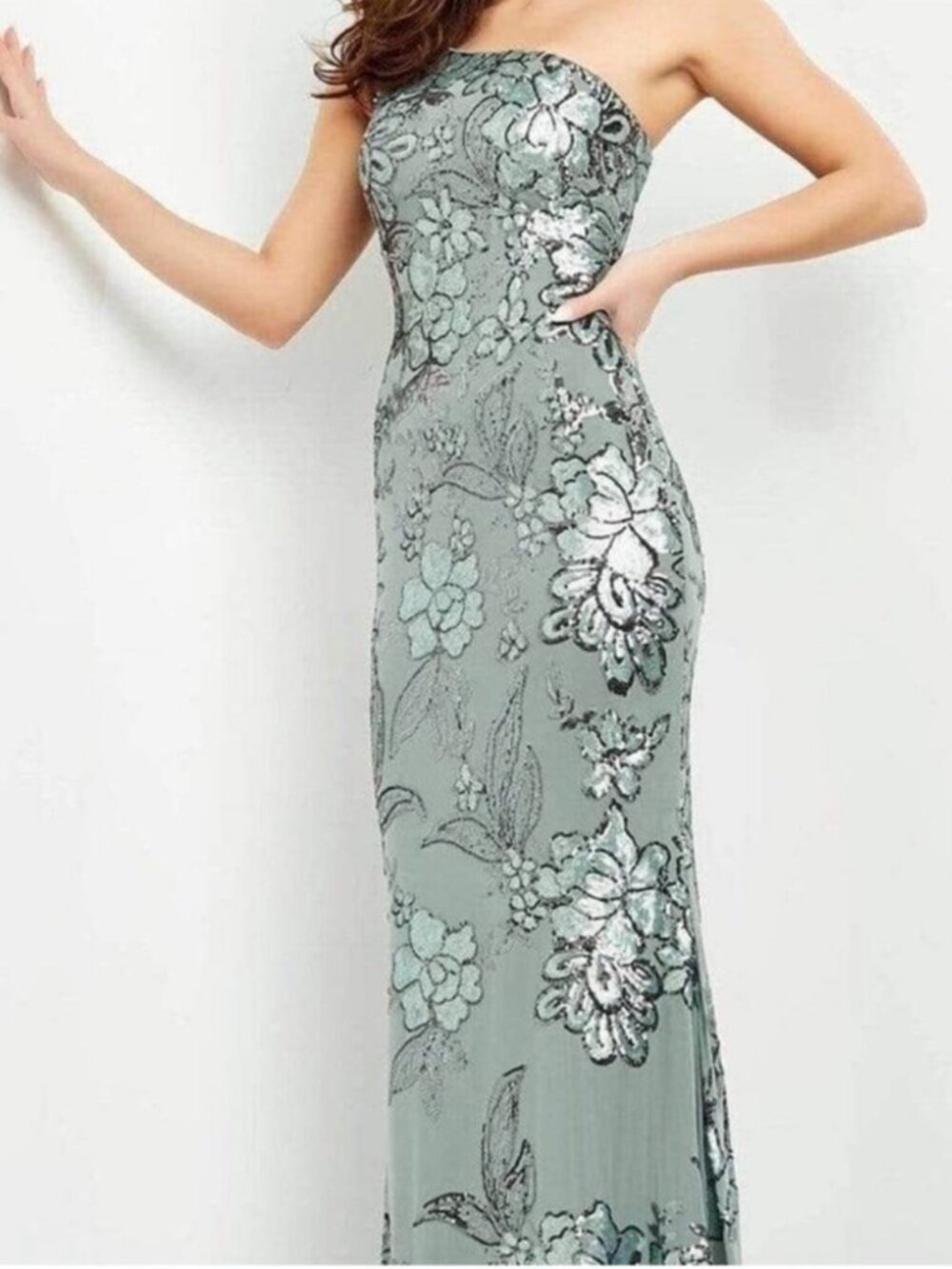 Jovani Gown Medium Formal Dress One Shoulder Wedding Guest Homecoming Cruise